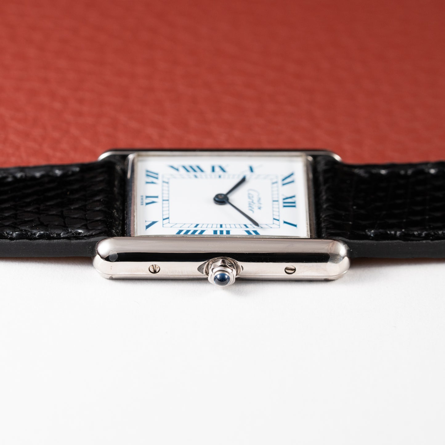 Cartier Must de Tank Silver 925 White Dial Blue Roman GM Ref 6 81001 from 1990s