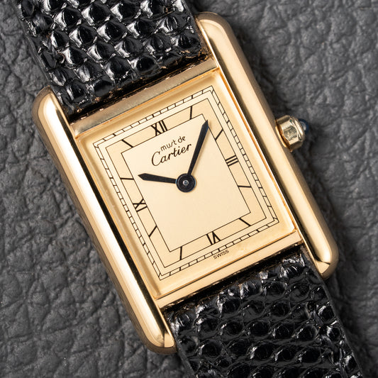 Cartier Must de Tank Vermeil Art Deco Roman Dial Reference 3 66001