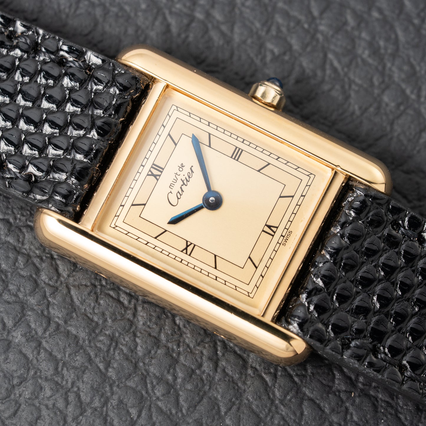 Cartier Must de Tank Vermeil Art Deco Roman Dial Reference 3 66001