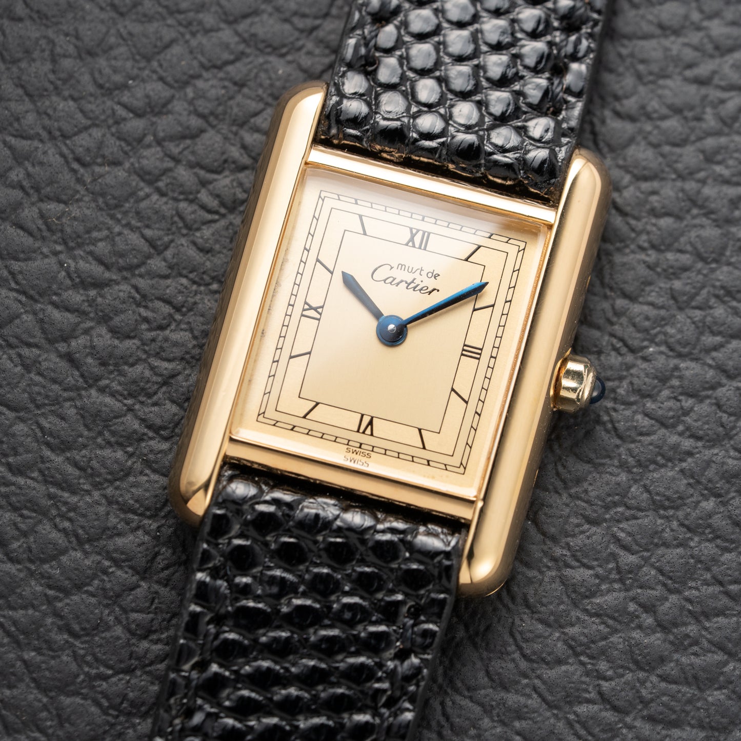 Cartier Must de Tank Vermeil Art Deco Roman Dial Reference 3 66001