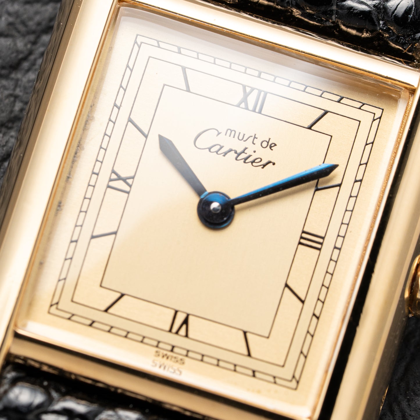 Cartier Must de Tank Vermeil Art Deco Roman Dial Reference 3 66001