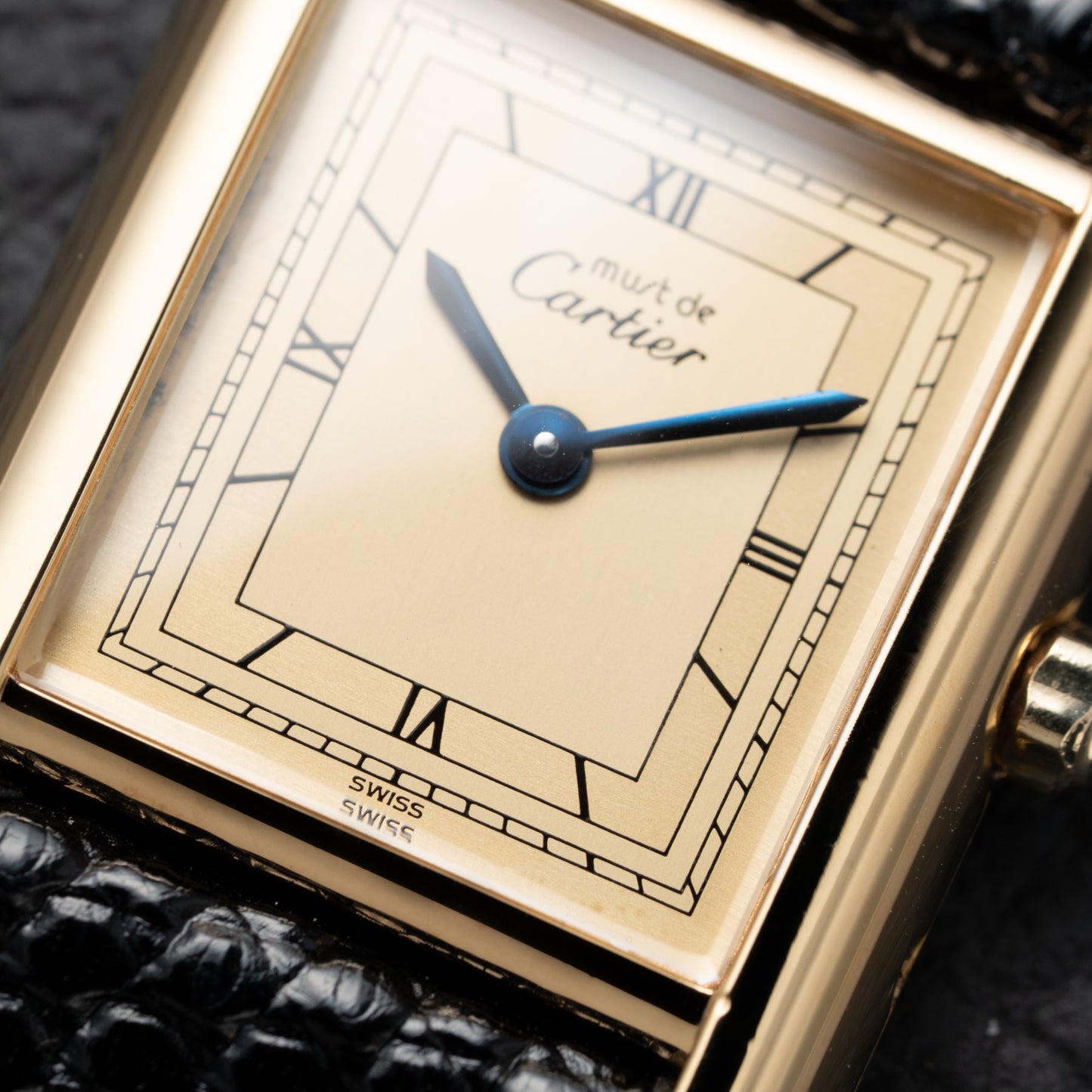 Cartier Must de Tank Vermeil Art Deco Roman Dial Reference 3 66001
