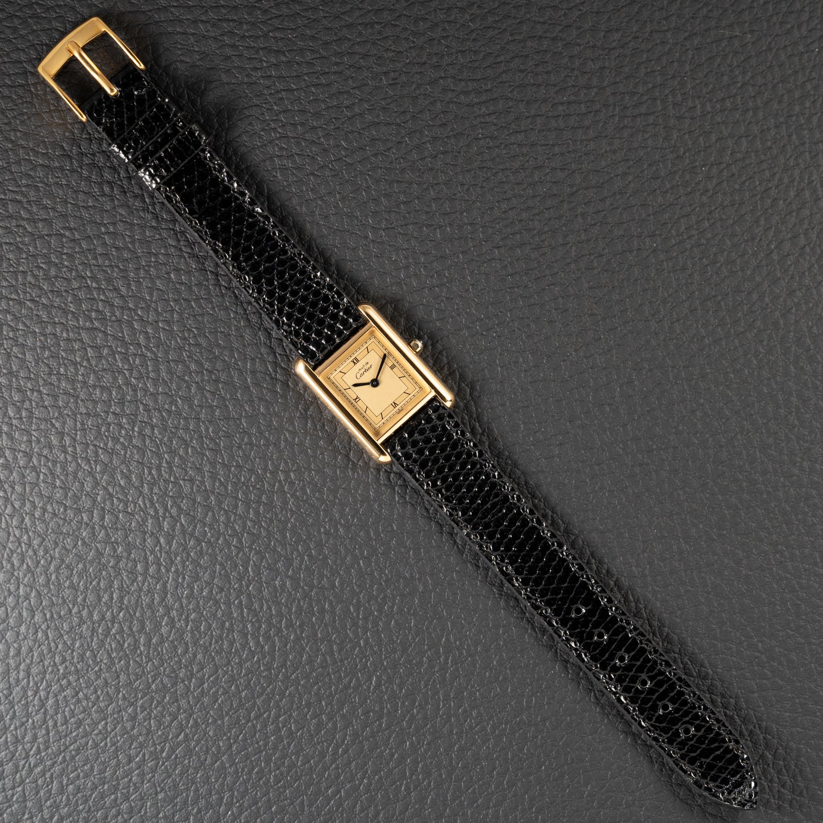 Cartier Must de Tank Vermeil Art Deco Roman Dial Reference 3 66001
