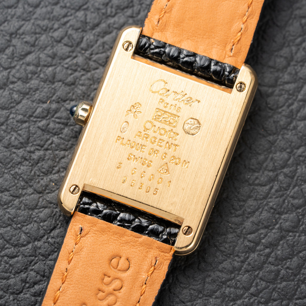 Cartier Must de Tank Vermeil Art Deco Roman Dial Reference 3 66001