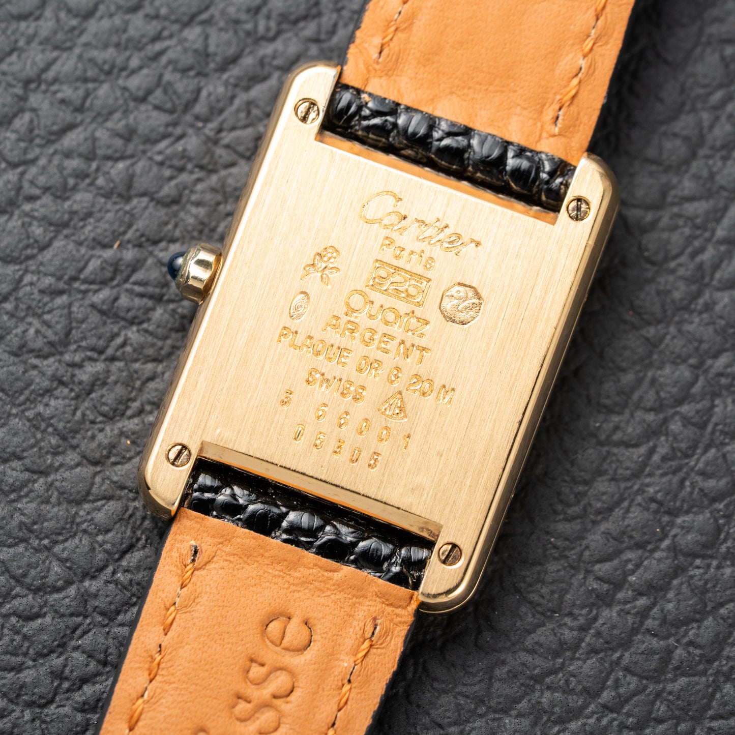 Cartier Must de Tank Vermeil Art Deco Roman Dial Reference 3 66001