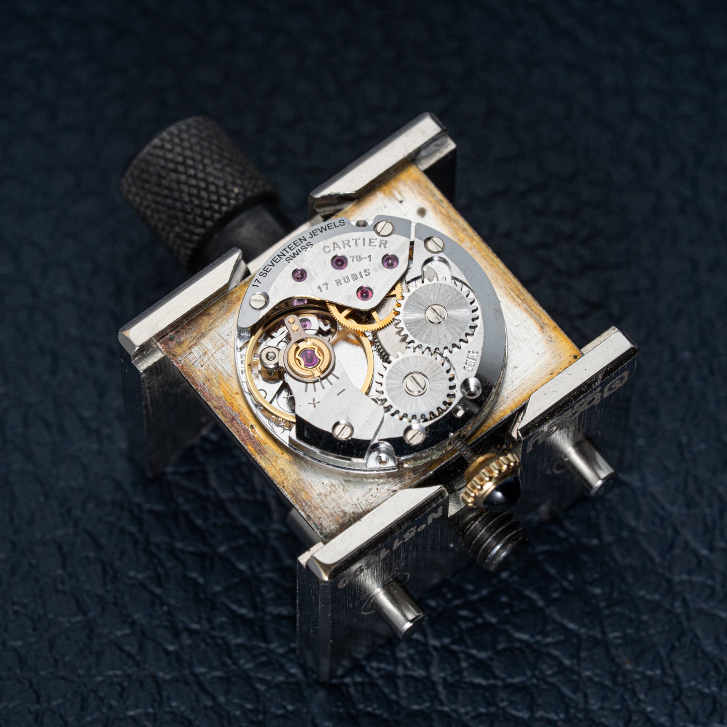 Cartier Must de Tank Vermeil Black Roman Full Set