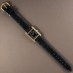 Cartier Tank Vermeil Black Roman Dial PM 1980s
