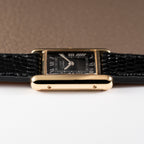 Cartier Tank Vermeil Black Roman Dial PM 1980s