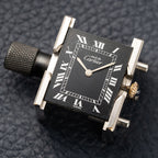Cartier Must de Tank Vermeil Black Roman GM 1980s