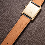 Cartier Must de Tank Vermeil Black Roman GM 1980s
