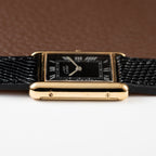 Cartier Must de Tank Vermeil Black Roman GM 1980s