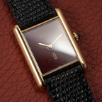 Cartier Must de Tank Vermeil Burgundy Ultra Full Set from 1981