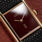 Cartier Must de Tank Vermeil Burgundy Ultra Full Set from 1981