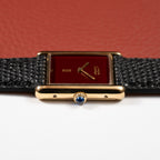 Cartier Must de Tank Vermeil Burgundy Ultra Full Set from 1981