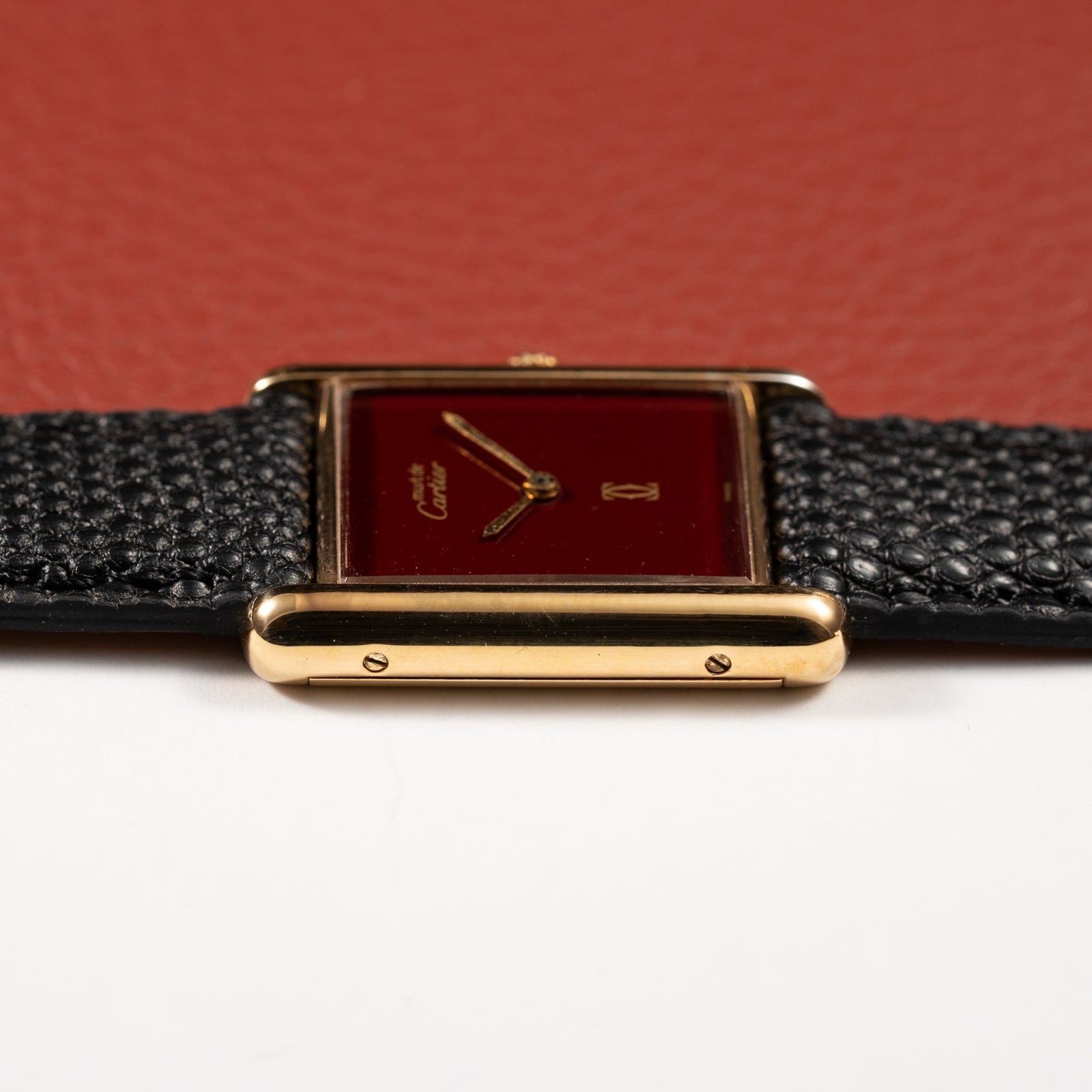 Cartier Must de Tank Vermeil Burgundy Ultra Full Set from 1981