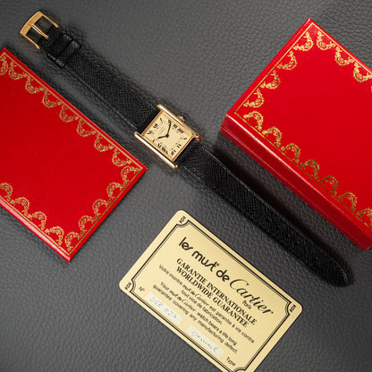 Cartier Must de Tank Vermeil Lemon Roman Full Set from 1979