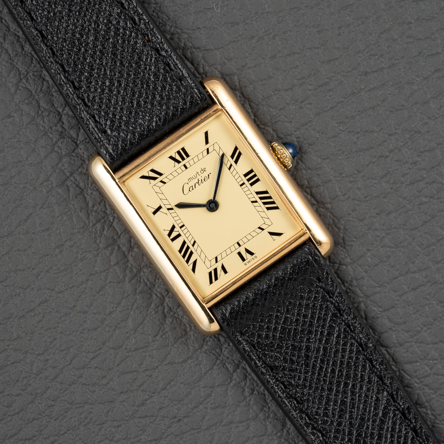 Cartier Must de Tank Vermeil Lemon Roman Full Set from 1979