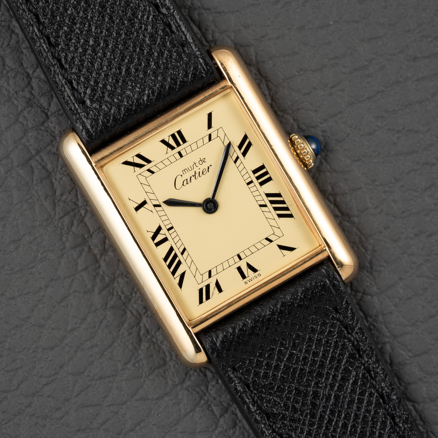 Cartier Must de Tank Vermeil Lemon Roman Full Set from 1979