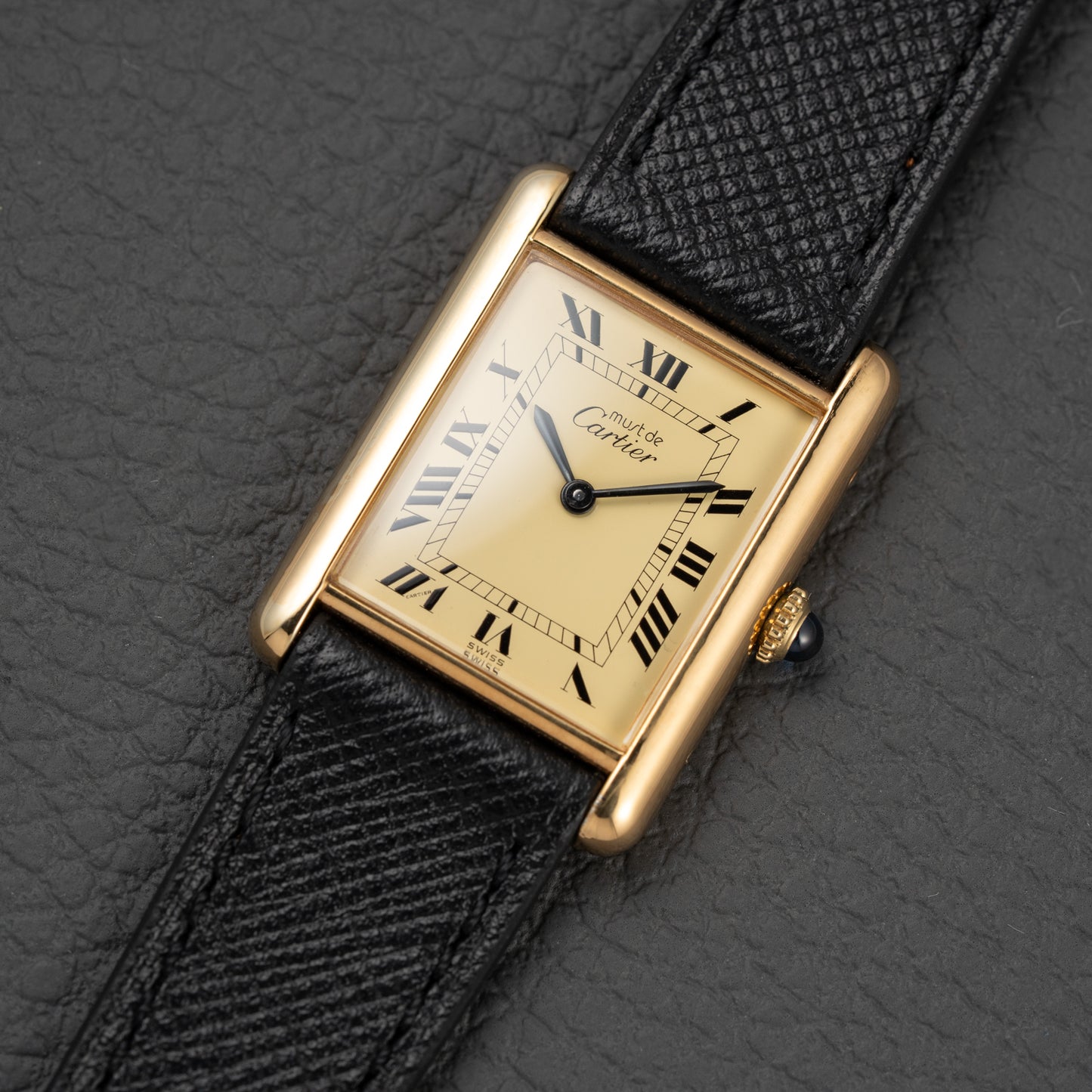 Cartier Must de Tank Vermeil Lemon Roman Full Set from 1979