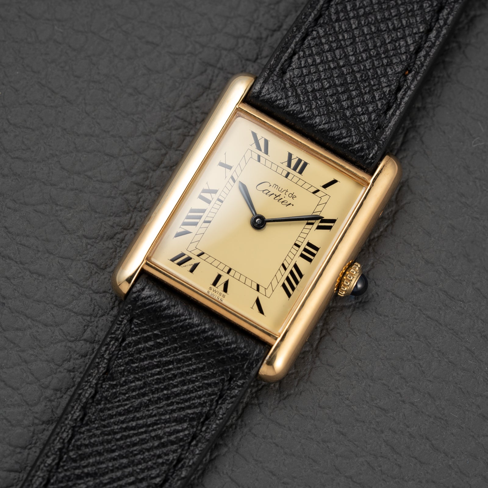 Cartier Must de Tank Vermeil Lemon Roman Full Set from 1979
