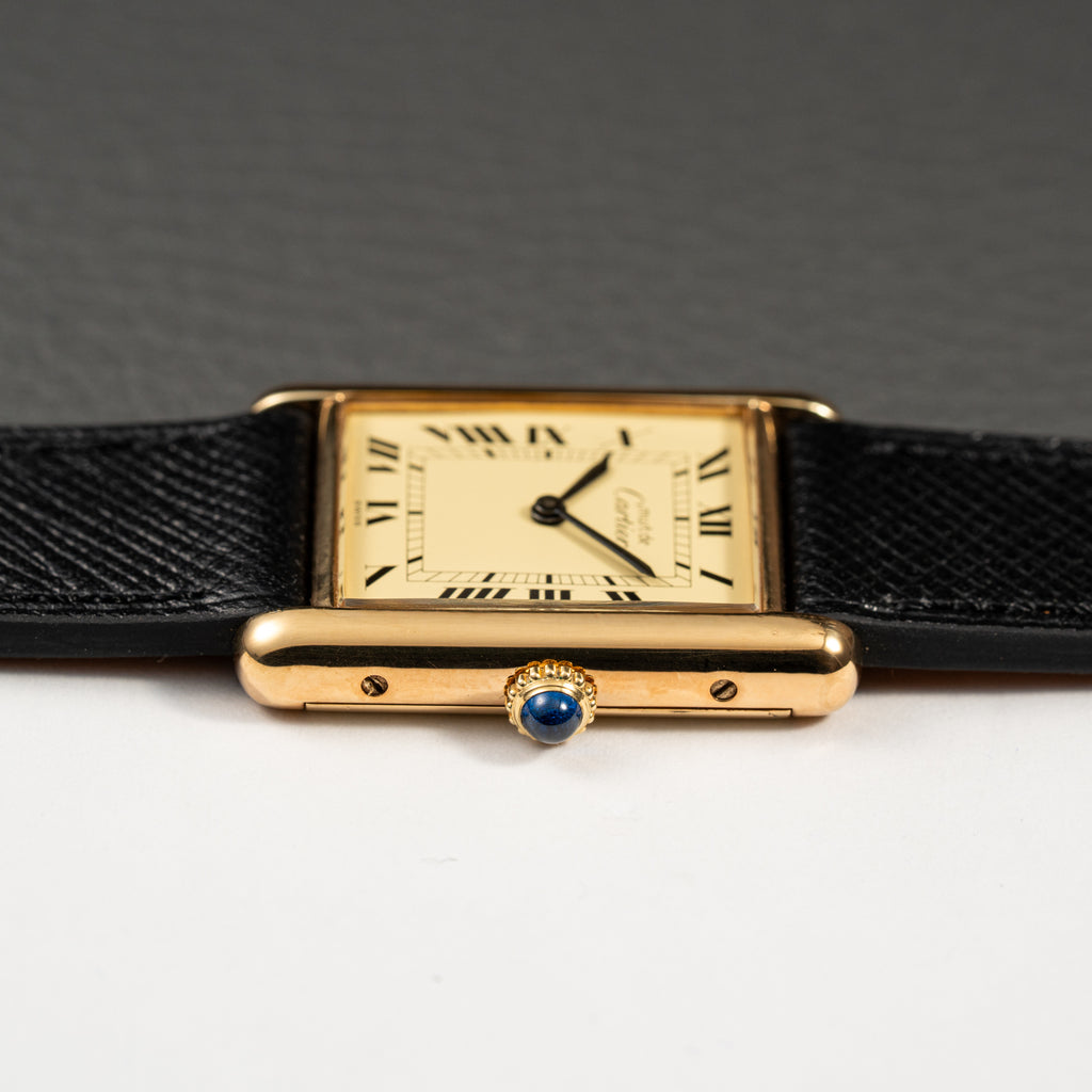 Cartier Must de Tank Vermeil Lemon Roman Full Set from 1979