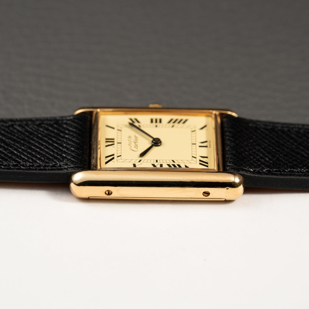 Cartier Must de Tank Vermeil Lemon Roman Full Set from 1979