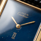 Cartier Must de Tank Vermeil GM 1980s with Lapis Lazuli Dial