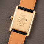 Cartier Must de Tank Vermeil GM 1980s with Lapis Lazuli Dial