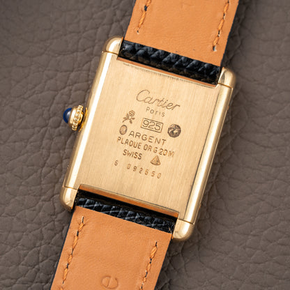 Cartier Must de Tank Vermeil GM 1980s with Lapis Lazuli Dial