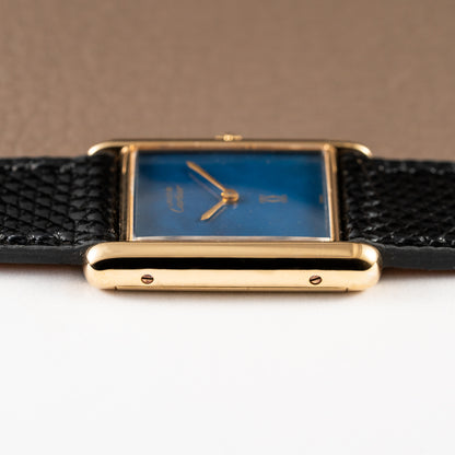 Cartier Must de Tank Vermeil GM 1980s with Lapis Lazuli Dial
