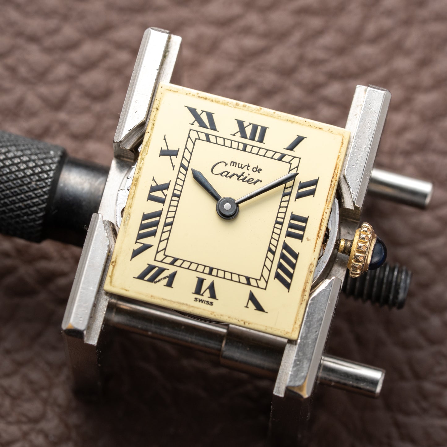 Cartier Tank Vermeil Roman Lemon Dial PM
