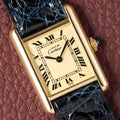 Cartier Tank Vermeil Roman Lemon Dial PM