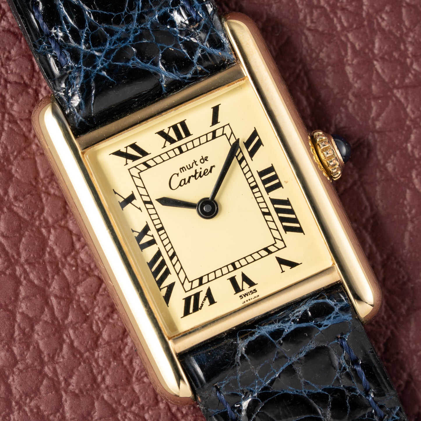 Cartier Tank Vermeil Roman Lemon Dial PM
