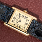 Cartier Tank Vermeil Roman Lemon Dial PM