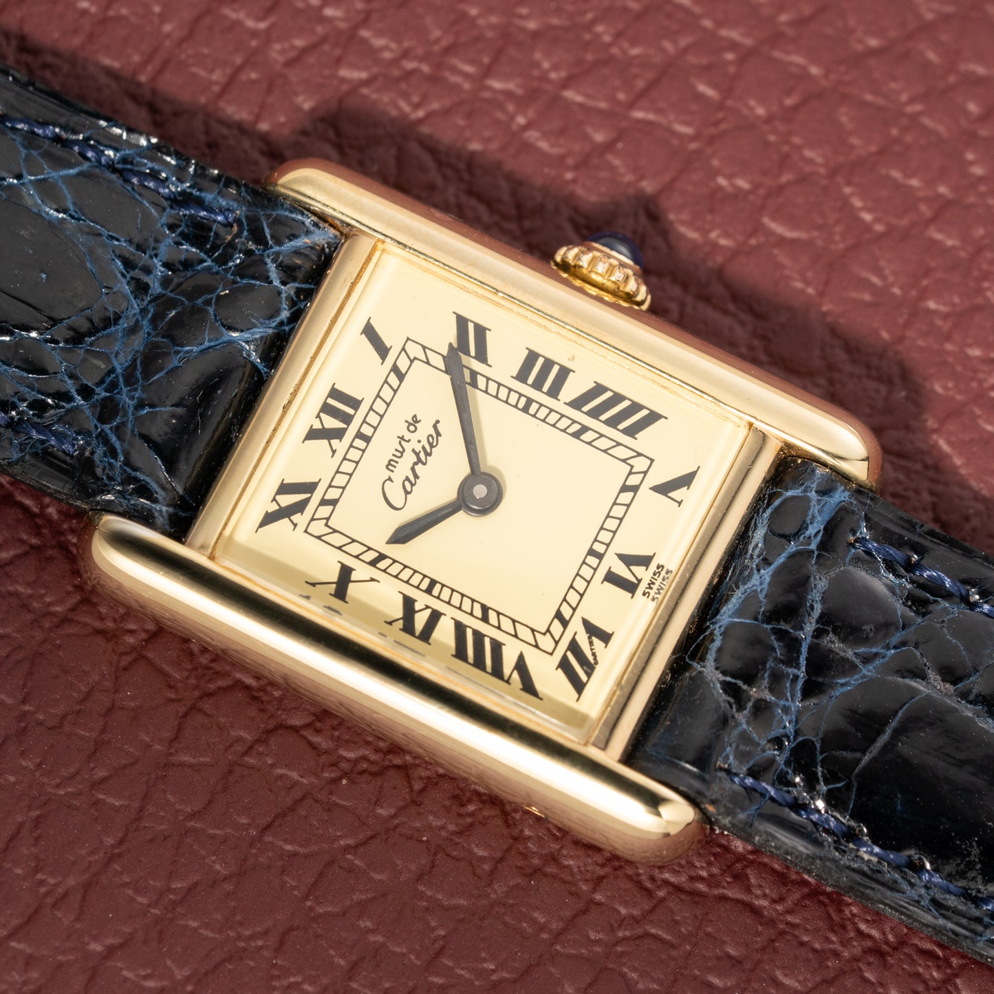 Cartier Tank Vermeil Roman Lemon Dial PM