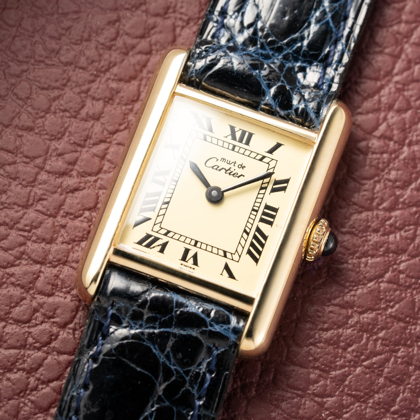 Cartier Tank Vermeil Roman Lemon Dial PM