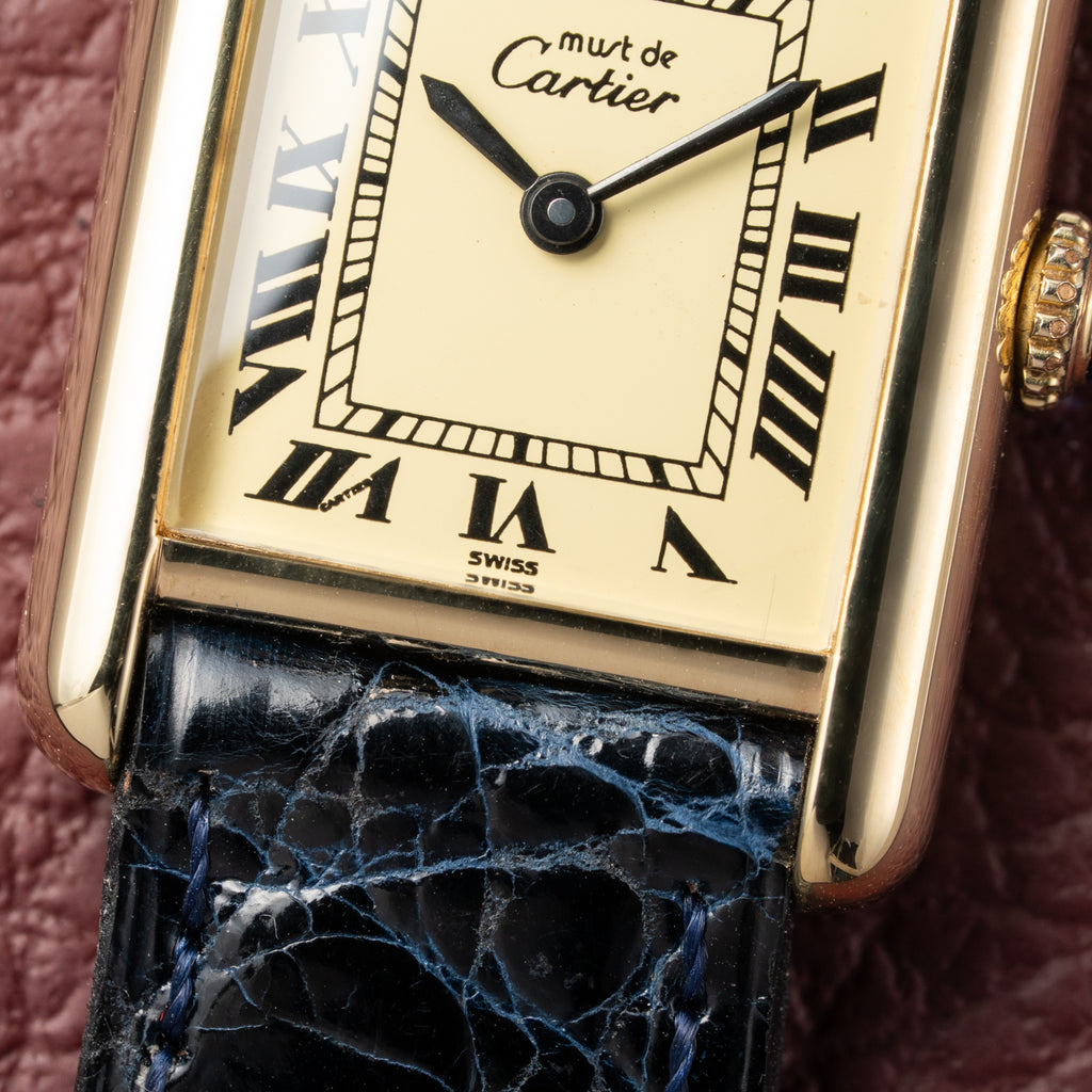 Cartier Tank Vermeil Roman Lemon Dial PM