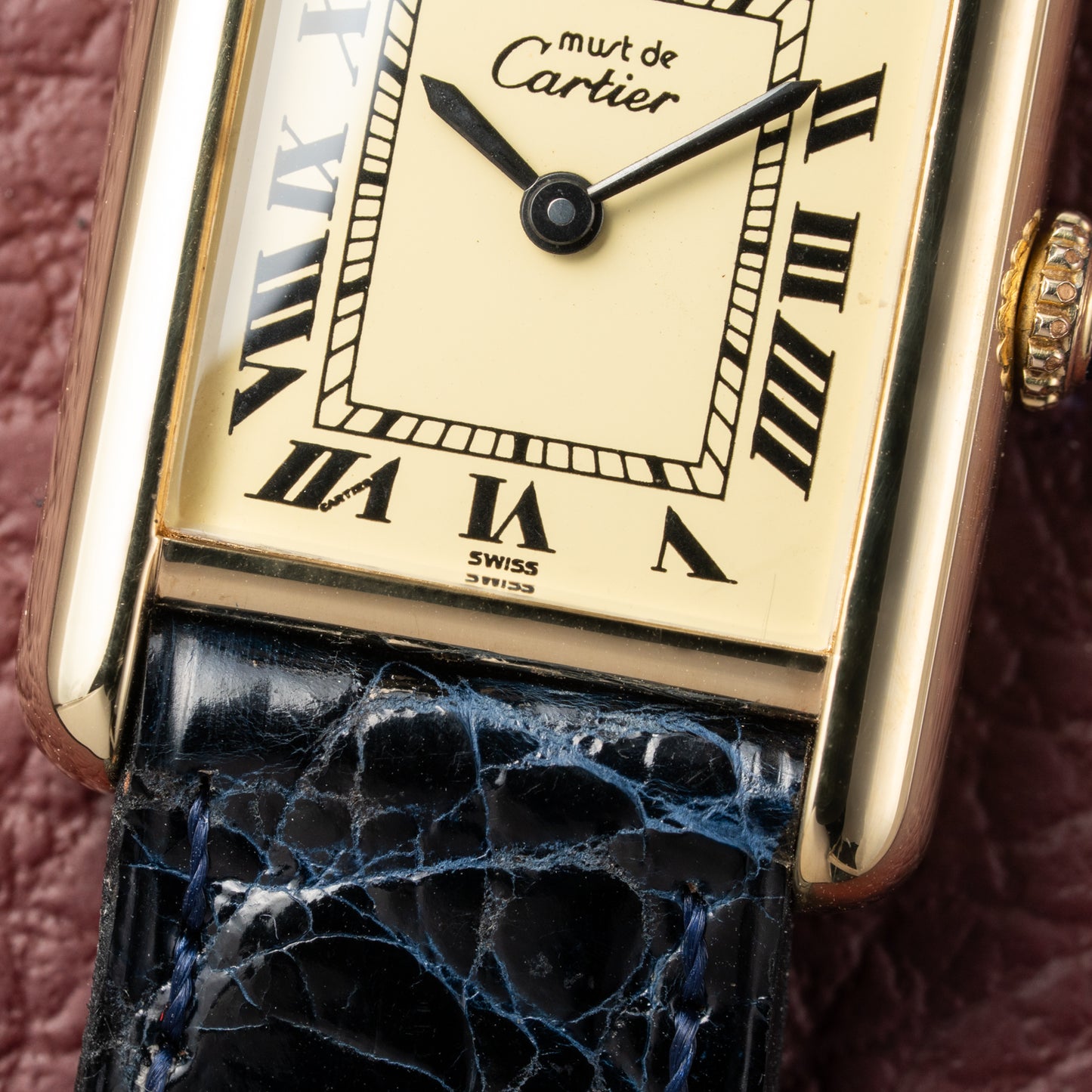 Cartier Tank Vermeil Roman Lemon Dial PM