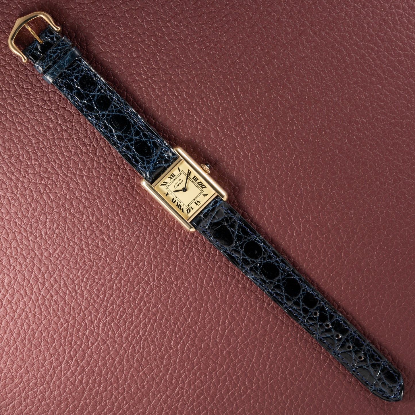 Cartier Tank Vermeil Roman Lemon Dial PM