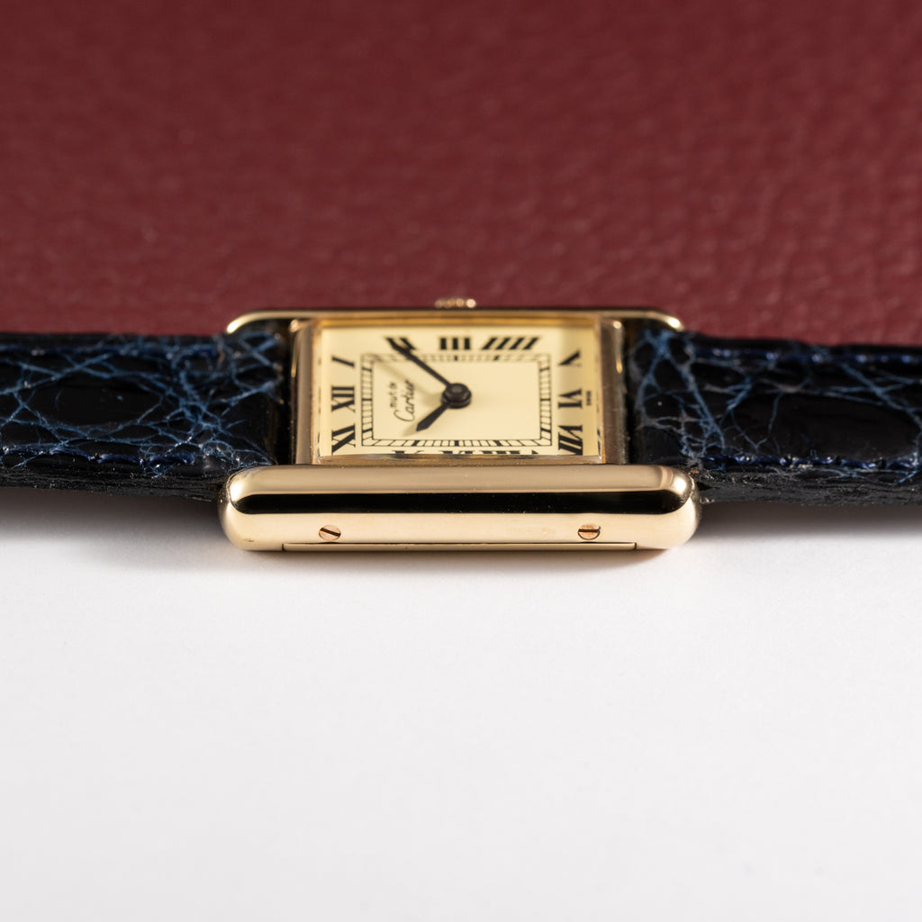 Cartier Tank Vermeil Roman Lemon Dial PM