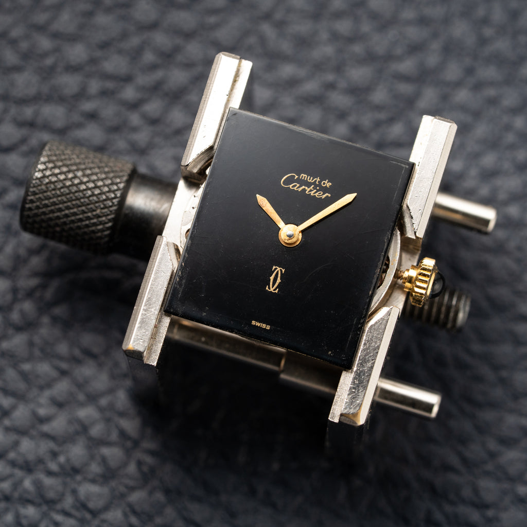 Cartier Tank Must de Vermeil Black Dial PM 1980s