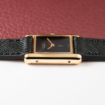 Cartier Tank Must de Vermeil Black Dial PM 1980s