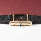 Cartier Tank Must de Vermeil Black Dial PM 1980s