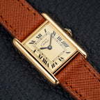 Cartier Tank Vermeil Full Set Roman Lemon Dial from 1981