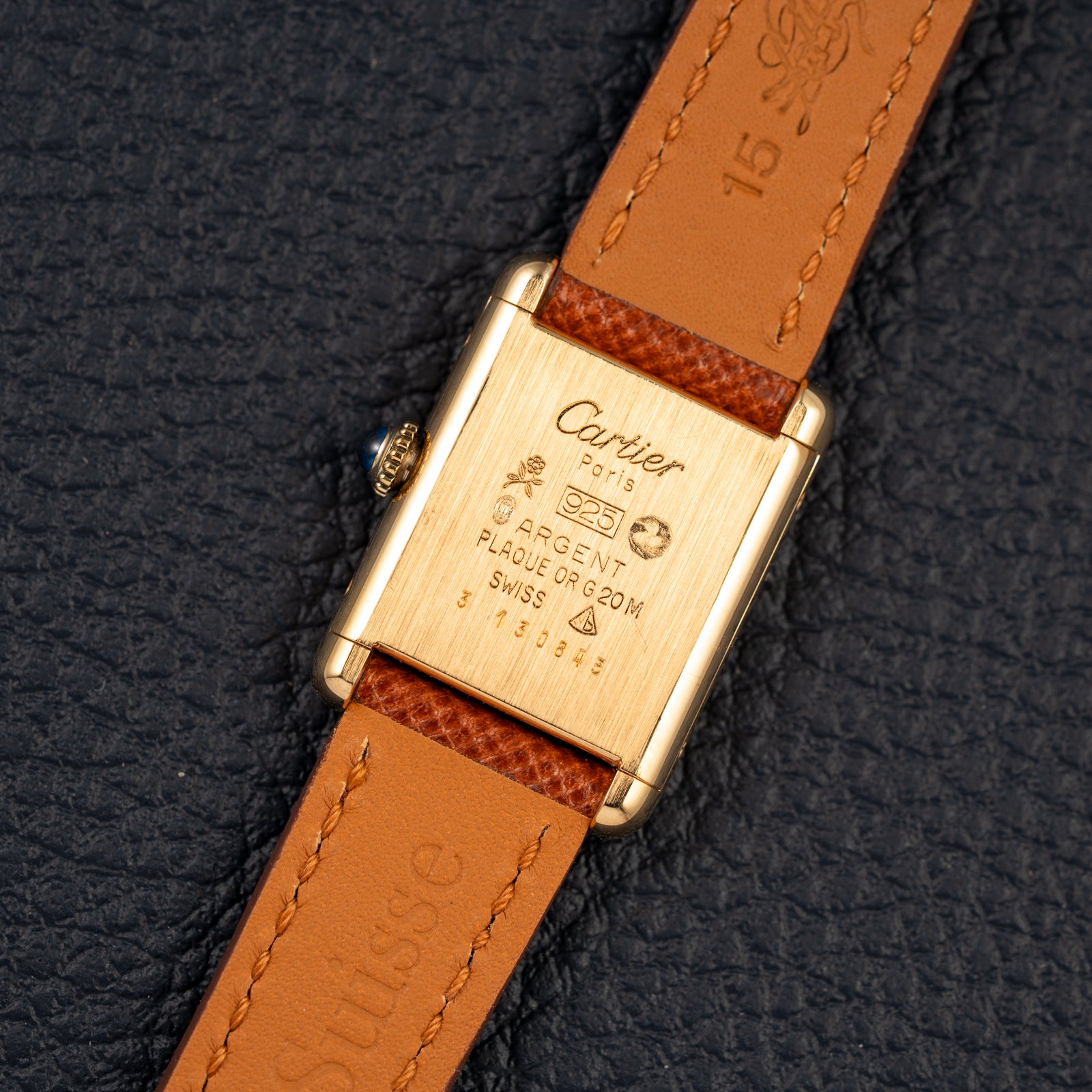 Cartier Tank Vermeil Full Set Roman Lemon Dial from 1981