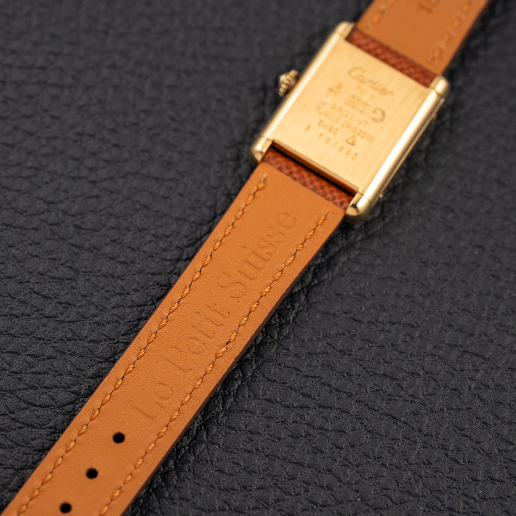 Cartier Tank Vermeil Full Set Roman Lemon Dial from 1981