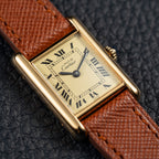 Cartier Tank Vermeil Full Set Roman Lemon Dial from 1981