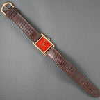 Cartier Must de Tank Vermeil Burgundy Red Dial PM 1980s