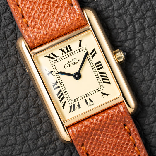 Cartier Must de Tank Vermeil Lemon Roman Dial Reference 3 66001