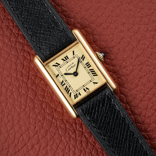 Cartier Tank Vermeil Roman Lemon Dial PM
